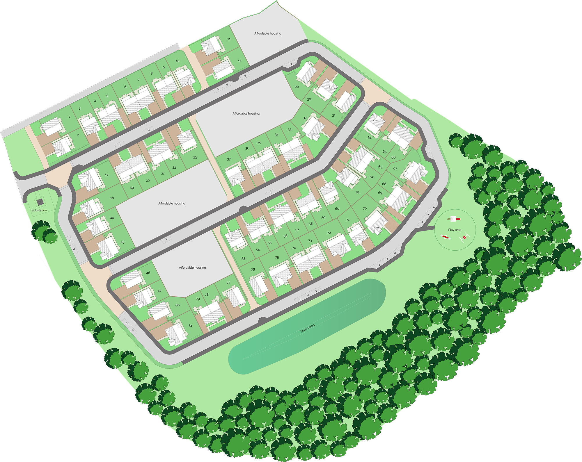 Millside Park, Stanley site plan